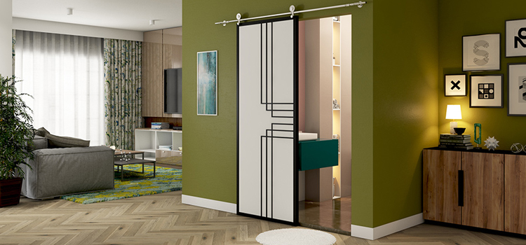 sliding bathroom door installation in Maitland
